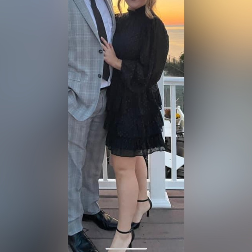 Black ruffled dress